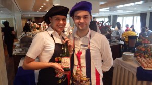 Emily and Alex Serving Normandy Lunch