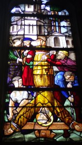 Peter's Cricifixion Notre Dame Stained Glass