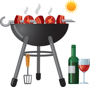 Grill and wine