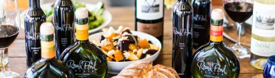 Oil and vinegar bottles from Round Pond