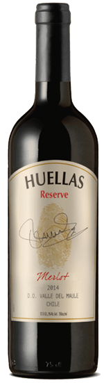 Huellas Reserve Merlot wine bottle