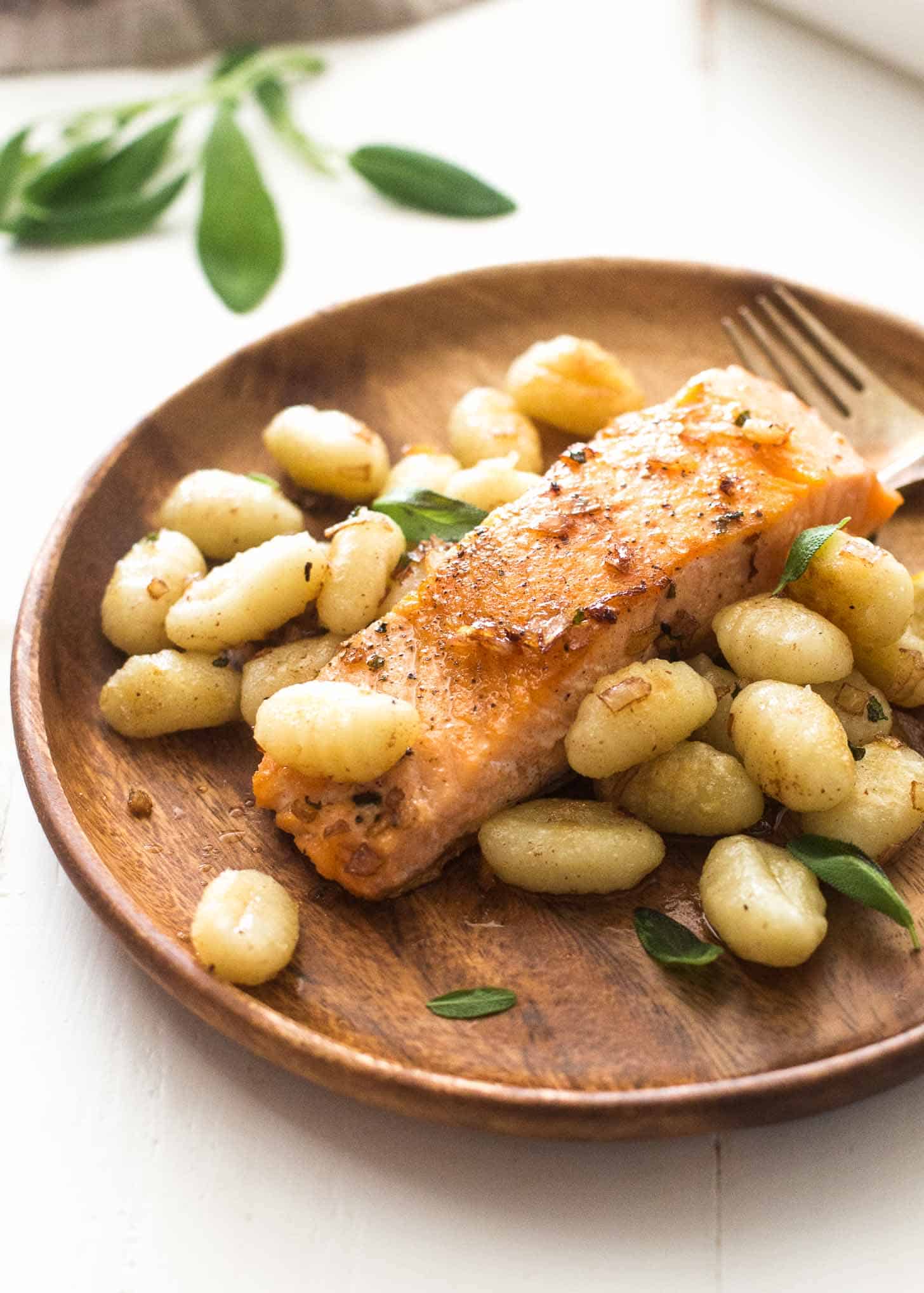 Pan-Seared-Salmon-and-Gnocchi-with-Sage-Butter-Sauce