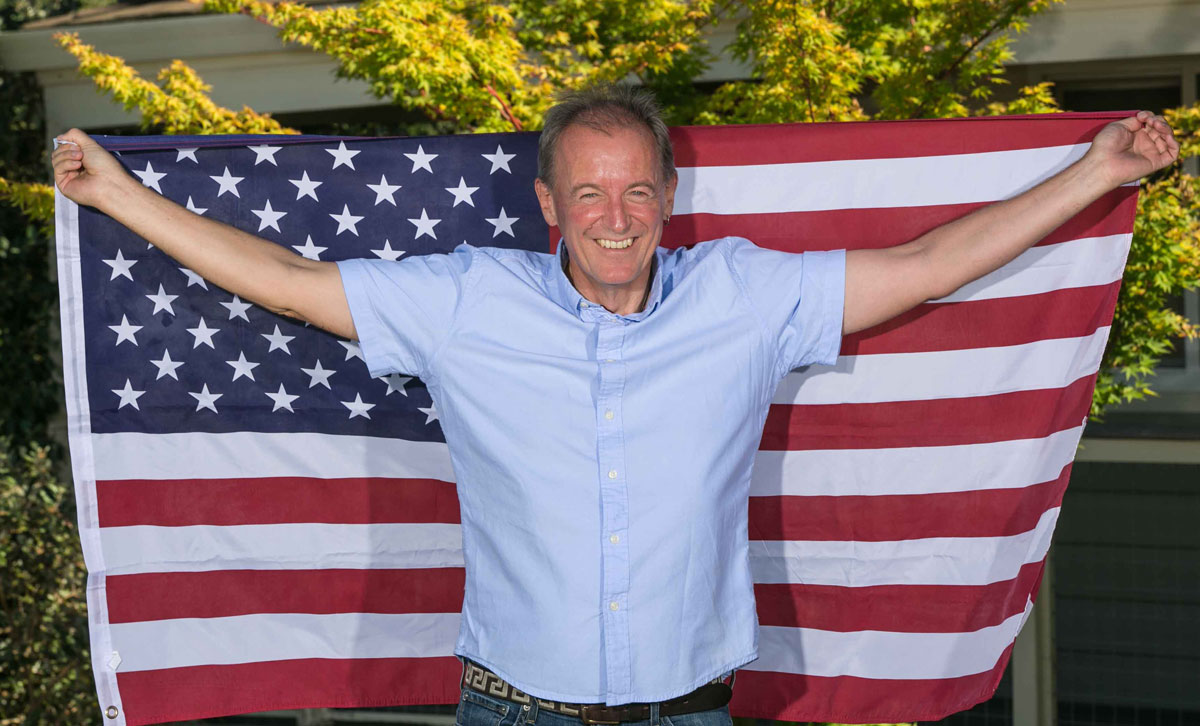 Nick Goldschmidt with USA flag