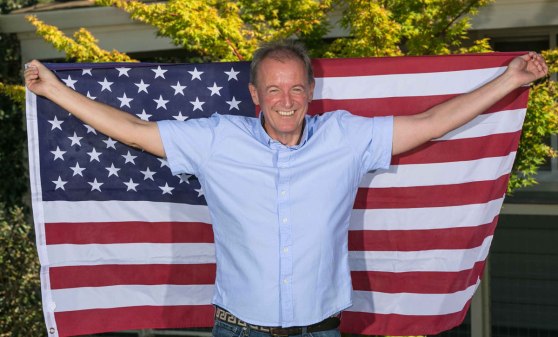 Nick Goldschmidt with USA flag