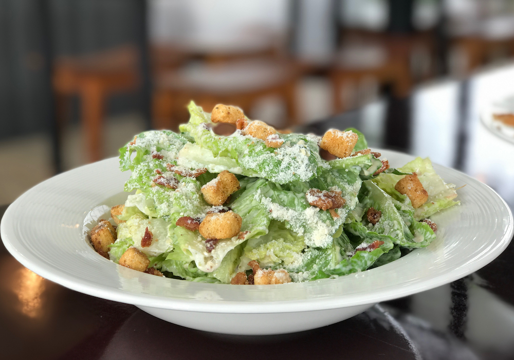 Caesar salad on the table