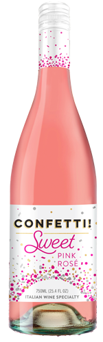 Confetti Sweet pink Rose wine bottle