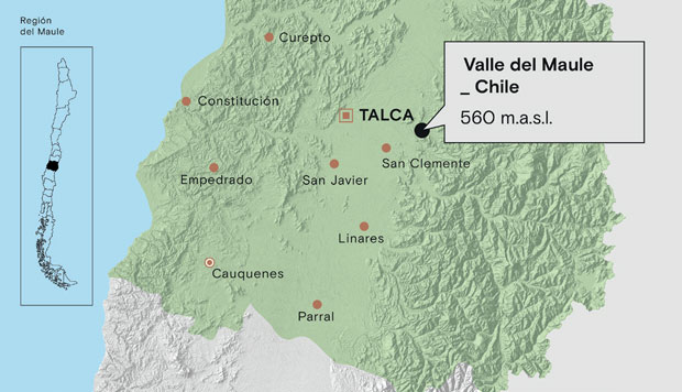 Maule Valley, Chile map