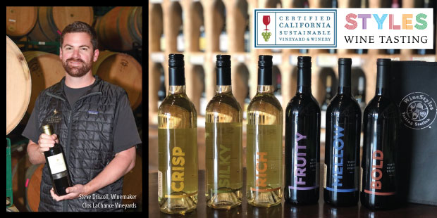 Styles wine bottles with winemaker Steve Driscoll