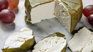 grape leaf wrapped sheep milk cheese