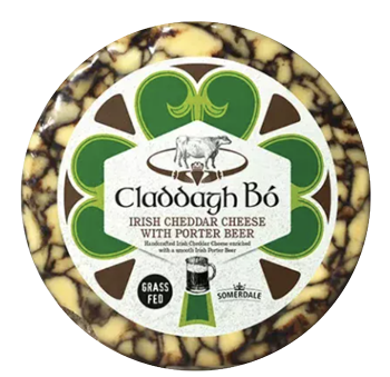 Irish cheddar cheese claddagh bo with porter beer cheese wheel