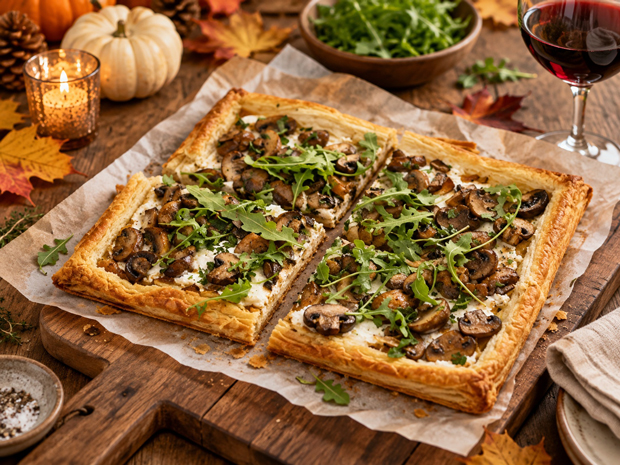 Mushroom ricotta pastry